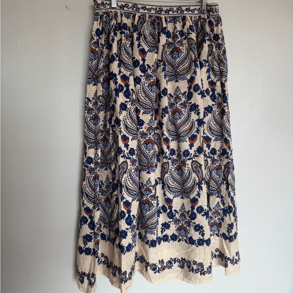 Max Studio Blue and Cream Maxi Skirt